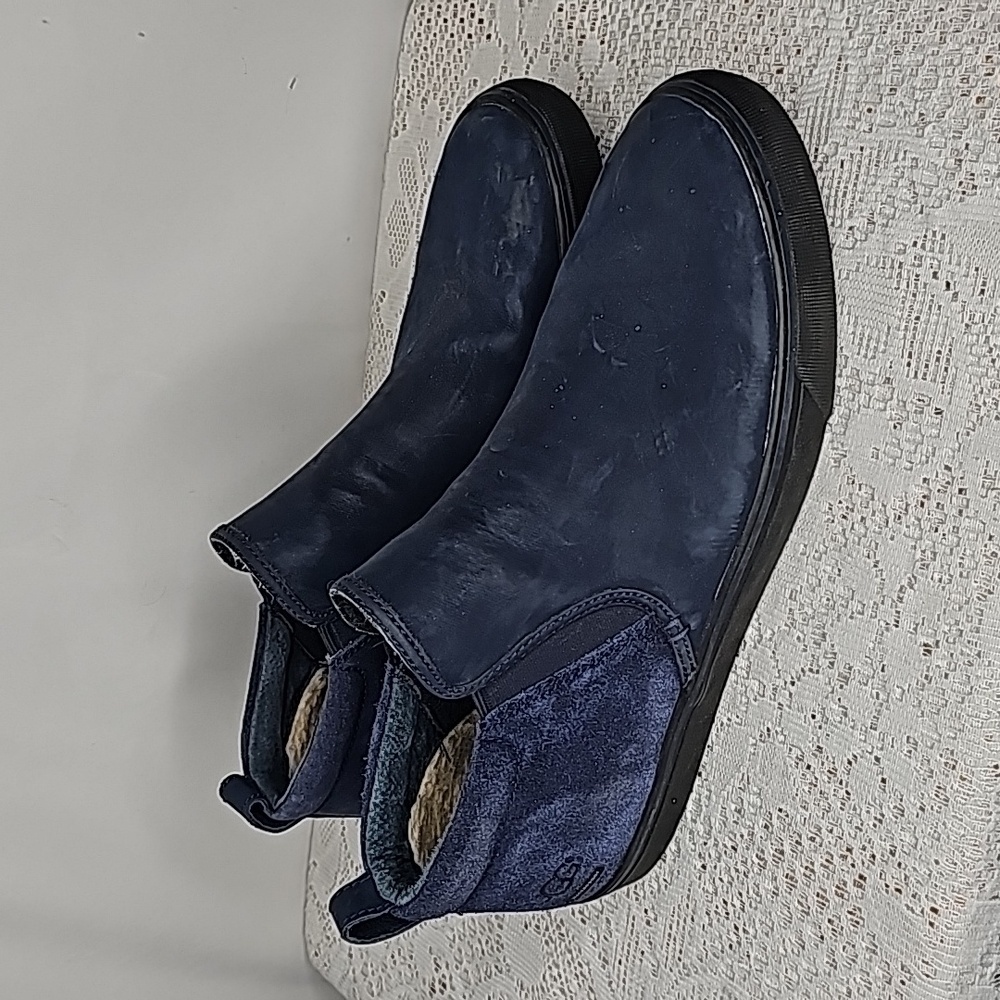 UGG men's Kemp waterproof suede leather navy blue slip on comfort system boot 11